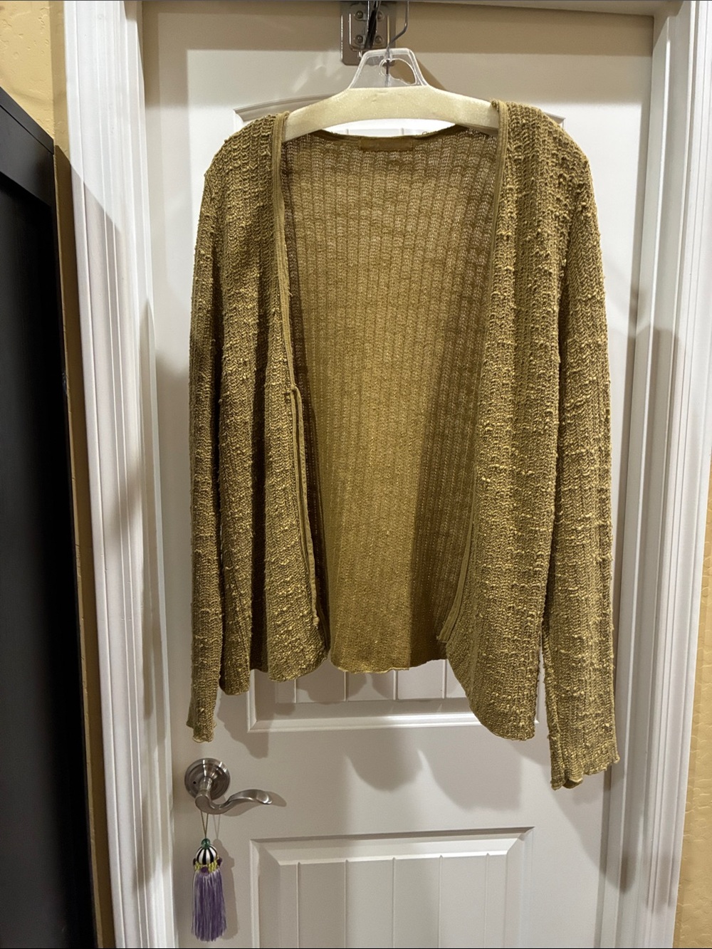 cut loose Open-Front Knit Cardigan in Green